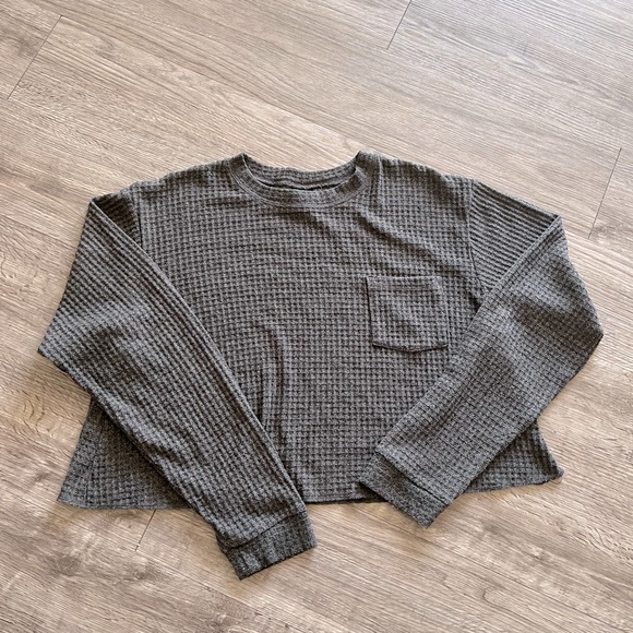 wild fable Tops - SOLD✨Waffle L/S Crop Top✨